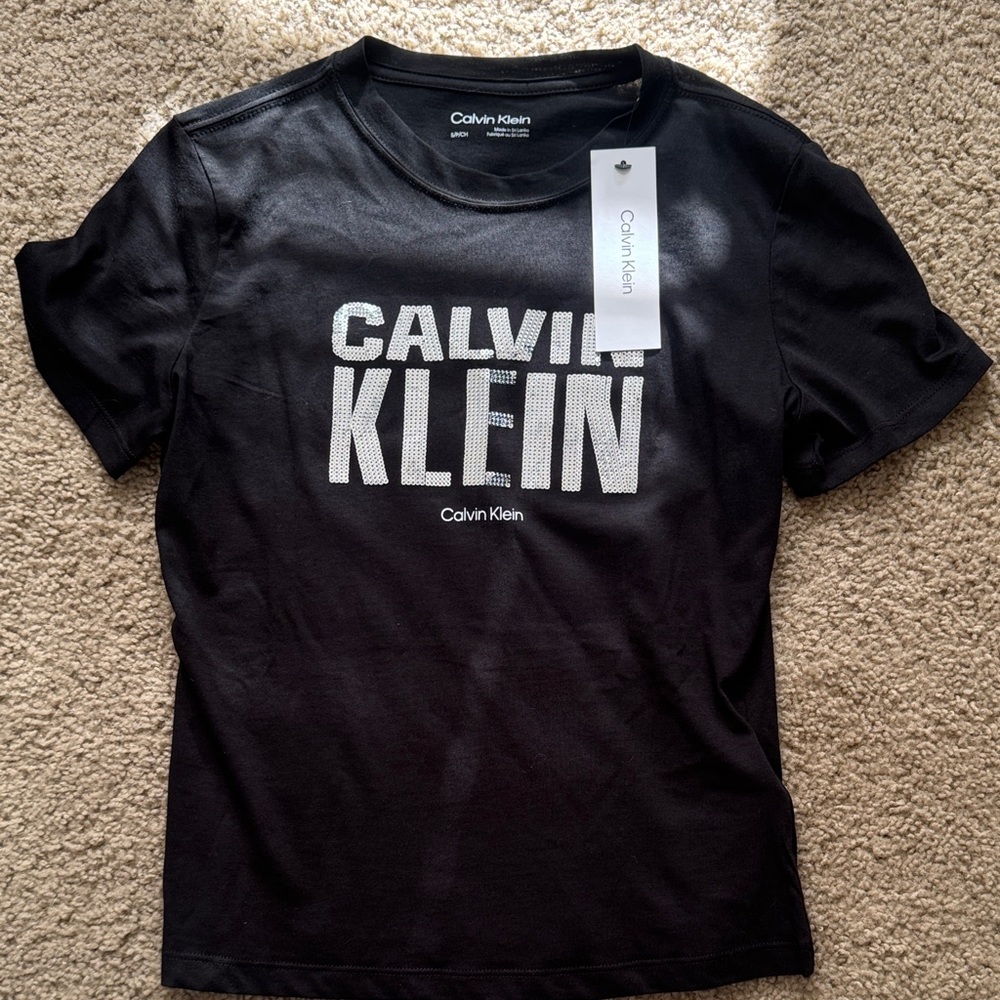 Calvin Klein Black Tee with White Logo